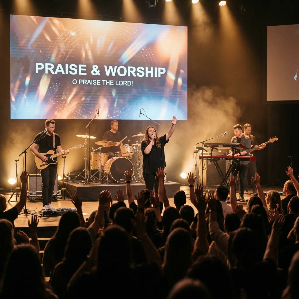 Servicio de alabanza y adoración en Iglesia Más Generaciones San José